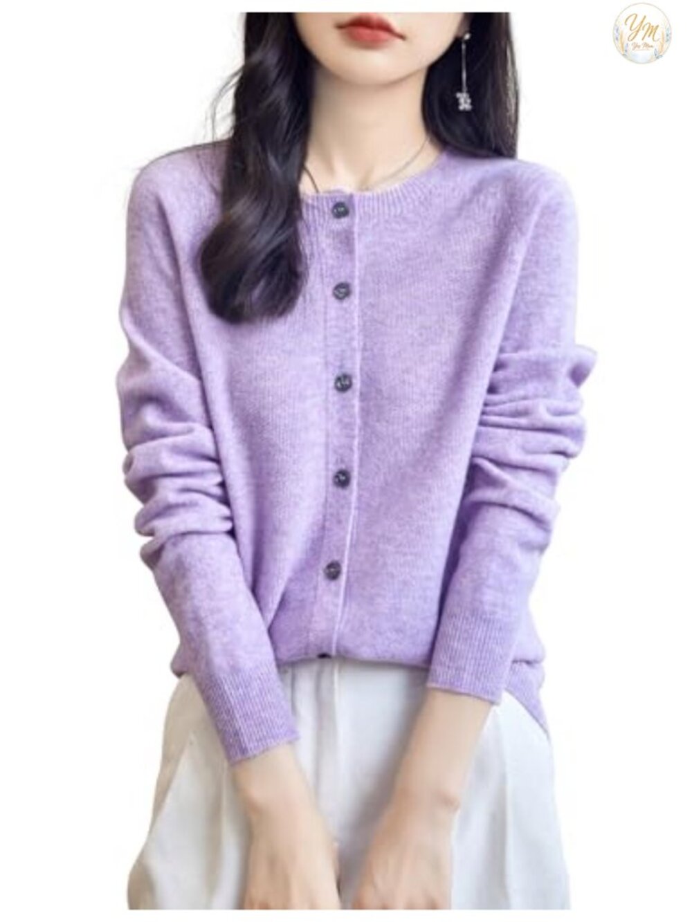 Women's 100% Merino Wool Long Sleeve Cardigan Seamless Knitted